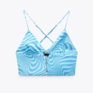 Zara women's size small blue crop top